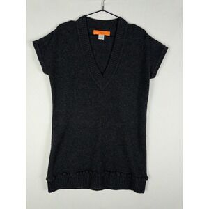 Cynthia Cynthia Steffe 100% Cashmere V-Neck Sweater Womens L Charcoal Gray Quiet